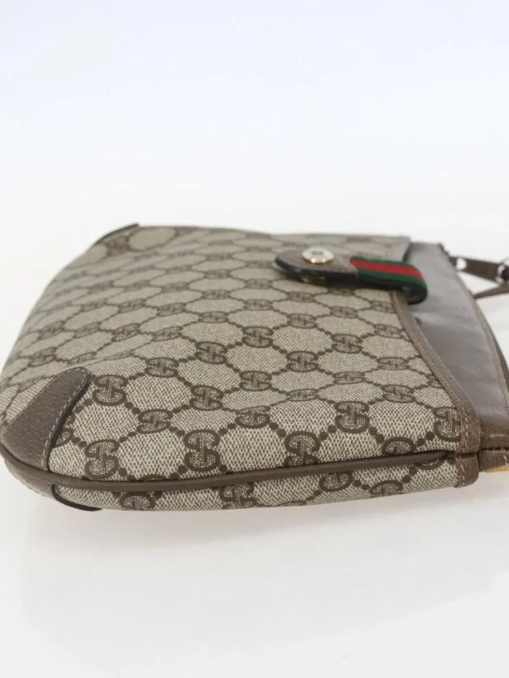 GUCCI GG Supreme Web Sherry Line Shoulder Bag PVC Beige 39 02 026 Auth ka1189 - Picture 5 of 16
